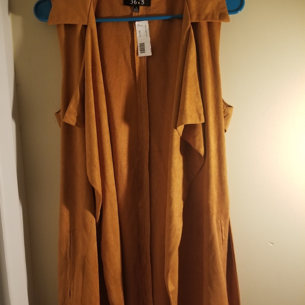 Camel colored long vest